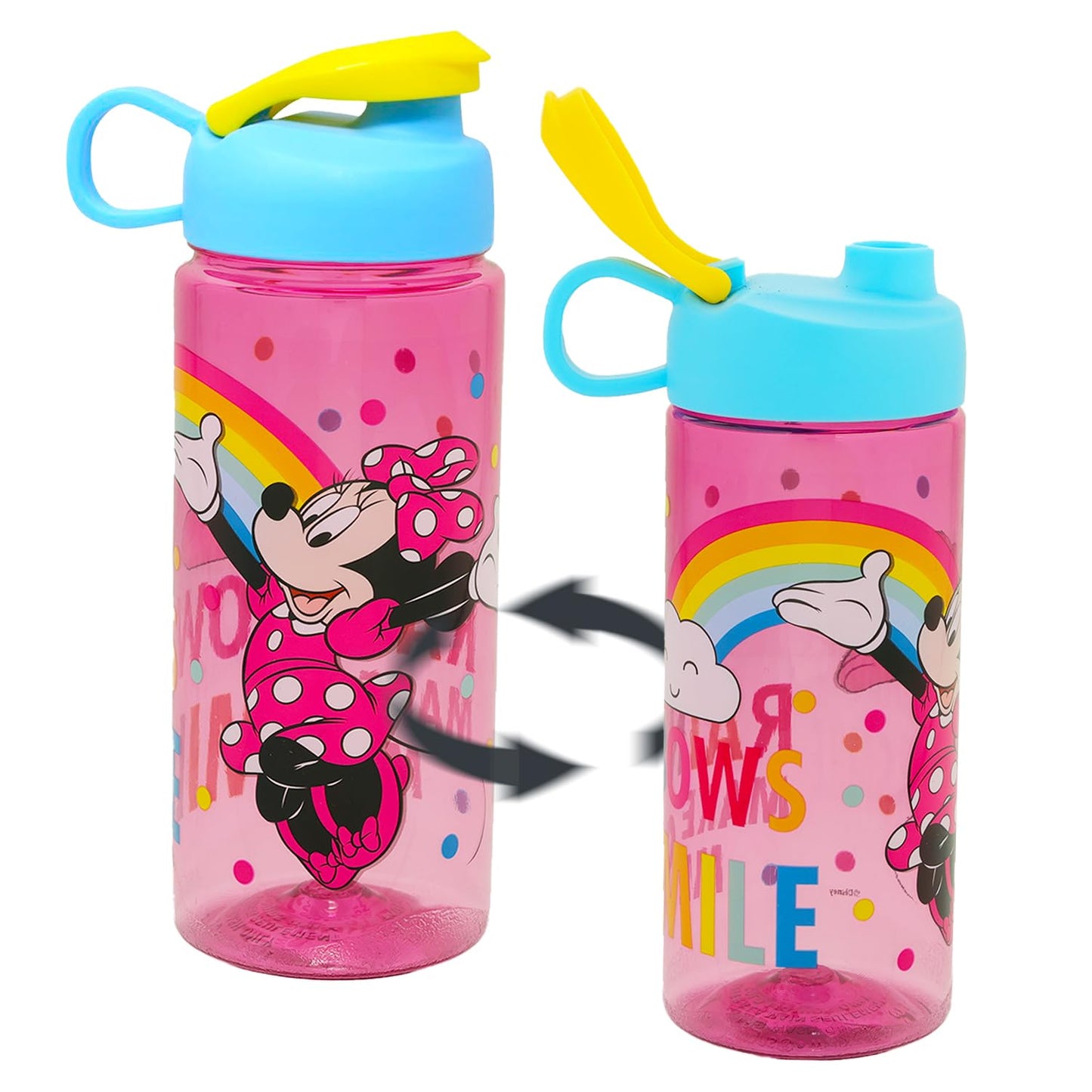 Minnie Mouse Water Bottles Set - 2 Pack Bundle of 16.5 Oz Tumblers for Home, School, Travel, More | Minnie Mouse Reusable Drinkware for Kids