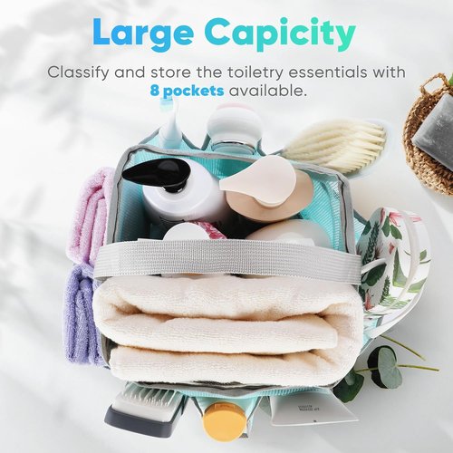 EUDELE Mesh Shower Caddy - Portable 8-Pocket Organizer for Quick Drying | Ideal for Beach, Gym & Travel