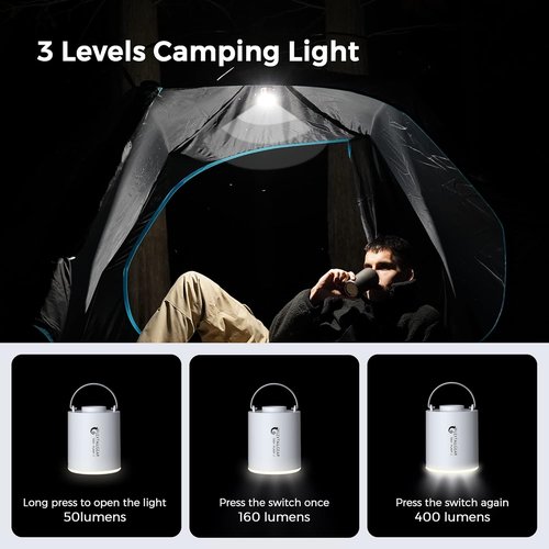 FLEXTAILGEAR Tiny Pump X | Portable Air Pump & Camping Light | USB Rechargeable 1300mAh Battery