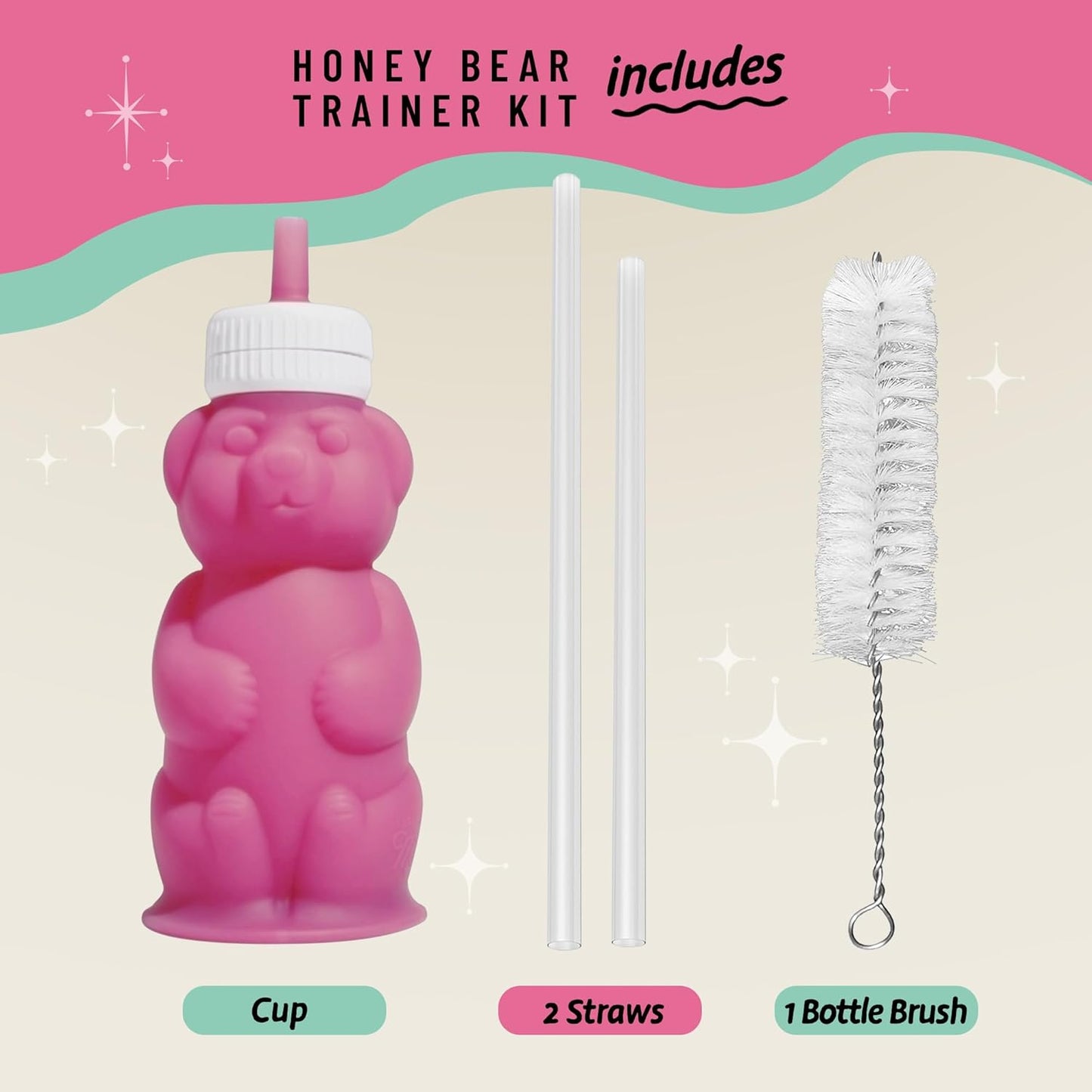 Legendairy Milk Honey Bear Straw Cup - Leak Resistant Silicone Sippy Cup for Toddlers | 8 oz, Green, BPA Free