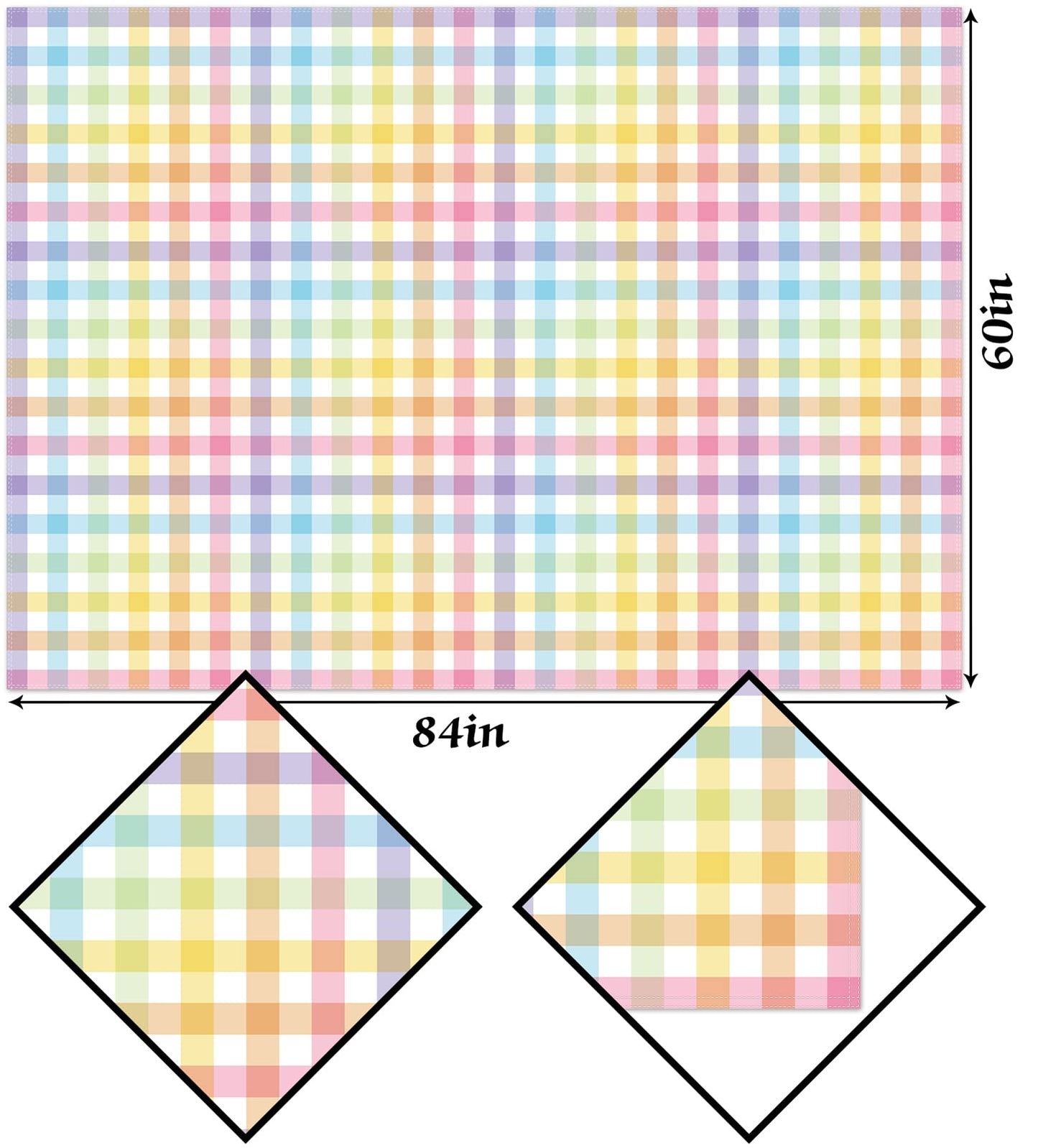 Hafangry Easter Buffalo Check Plaid Tablecloth Gingham Spring Party Decoration Rustic Kitchen Dining Room Table Cover (60" x 84")