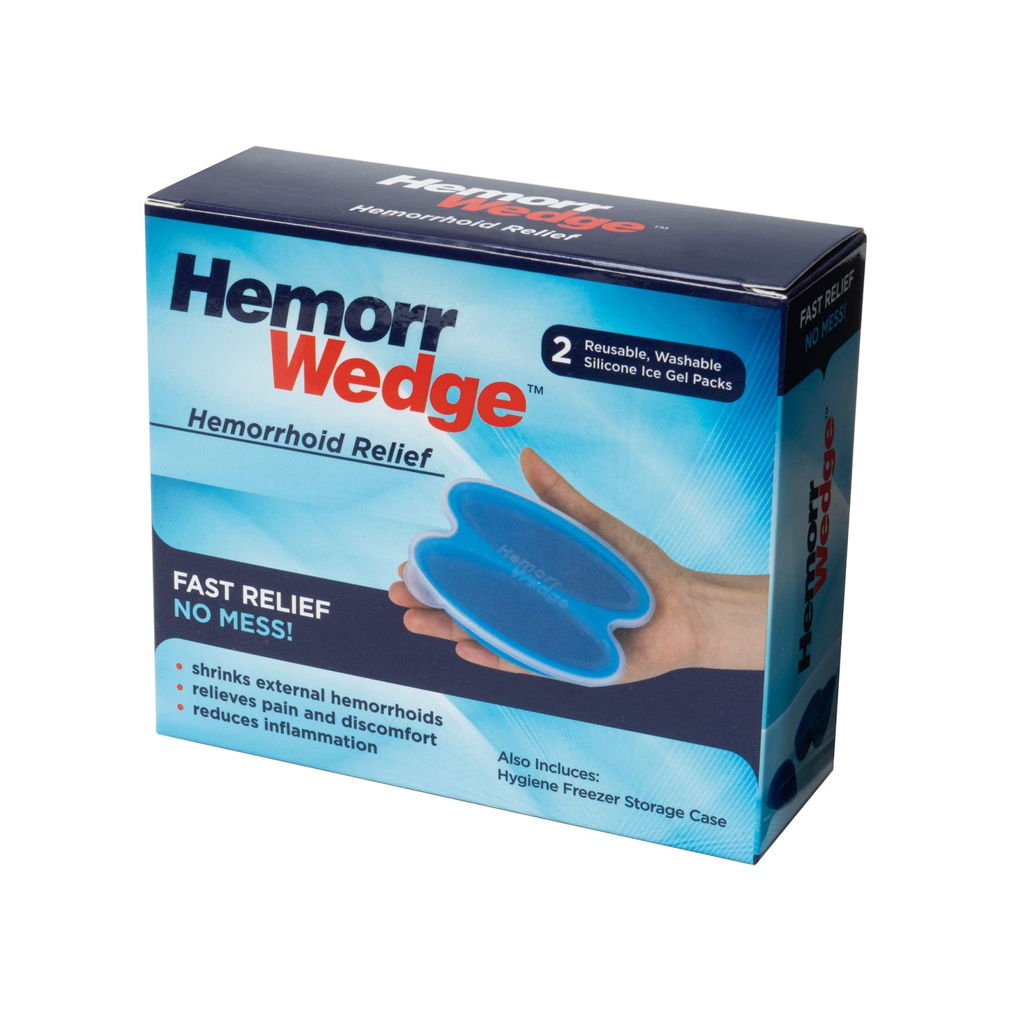 Hemorrwedge Hemorrhoid Ice Pack for Relief & Cooling Support – Twin Gel Pack with Hygienic Case – Reusable Cold Therapy for Hemorrhoids, Swelling, Postpartum & Discomfort – Water-Based Gel