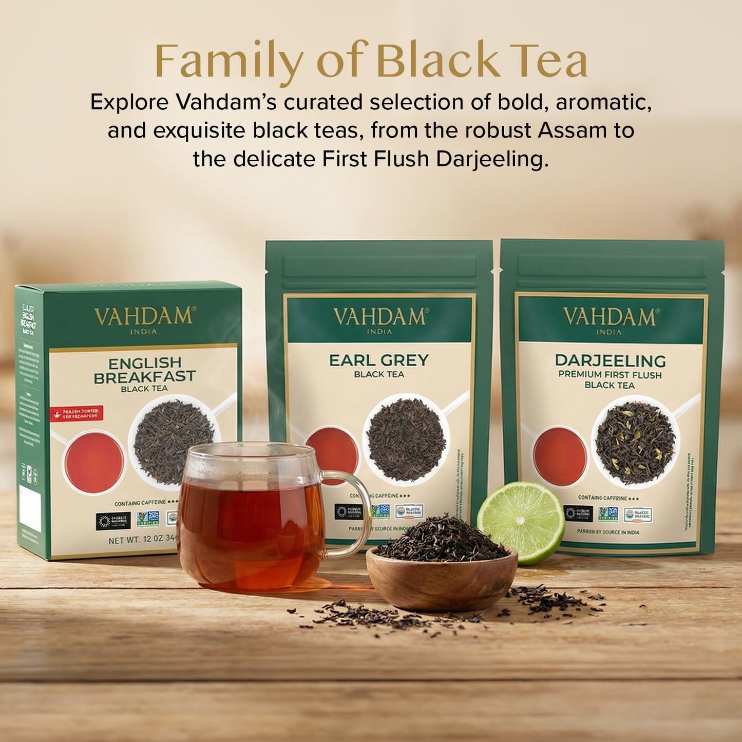 VAHDAM, Darjeeling Tea Leaves From Himalayas 340g (170+ Cups) Pure Unblended Darjeeling Black Loose Leaf Tea | Packed & Shipped Direct From Source In India
