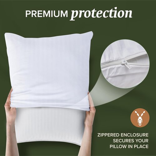 Beckham Hotel Collection King Size White Pillow Protectors - Soft, Breathable Cotton, Set of 4