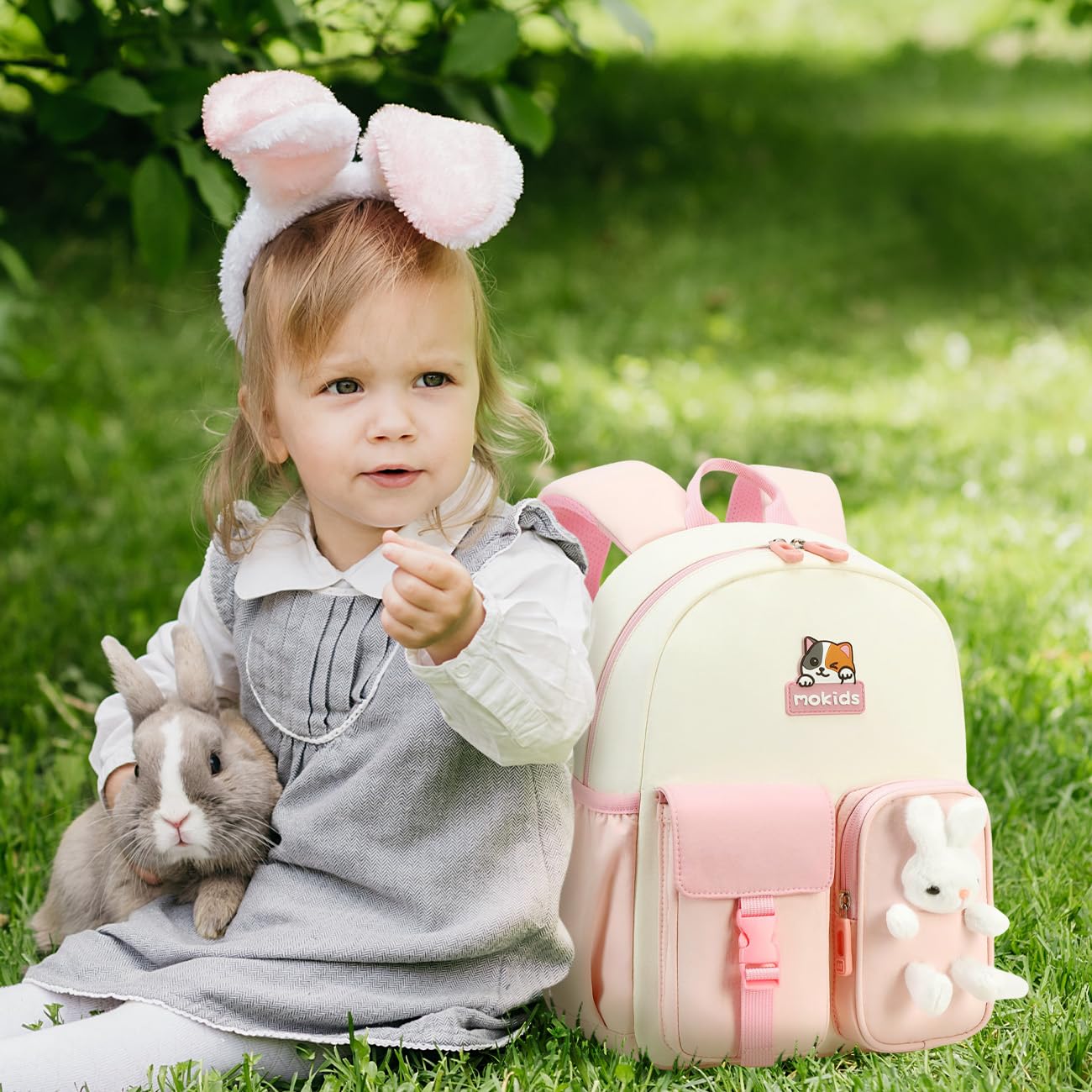 Cusangel Kids Backpack for 3-5 Ages Girls,12in Toddler Pink daypack for School,kindergarten Kids Backpack,Big capacity cute Cubby Bear shoulder bookbag with breast button
