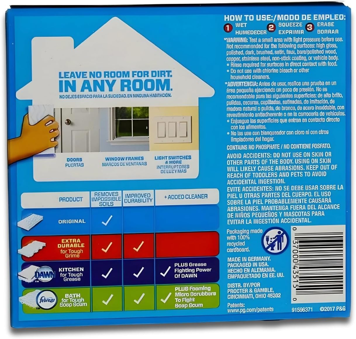 Mr Clean Magic Eraser - Erase Stains & Scuff Marks | Original 2 Count Pack