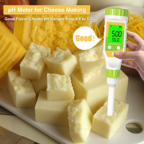 GISNPA Digital pH Meter for Food Hot Sauce Canned foodpH Tester 0.01 Resolution High Accuracy Food pH Testerwith Backlit LCD Display and ATC for MEA