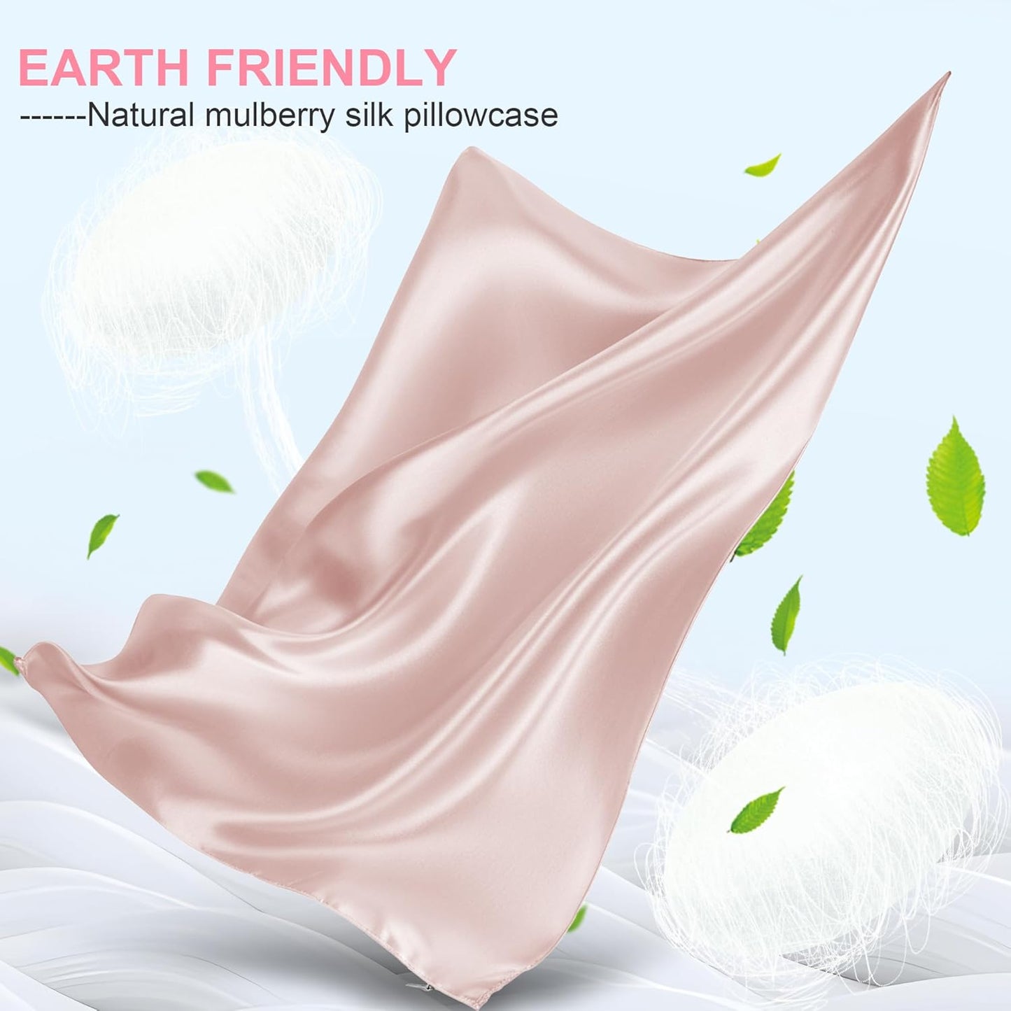 Mulberry Silk Pillowcases by Skiennix - Standard Size, Hidden Zipper for Hair & Skin Care | Coral Pink Set of 2