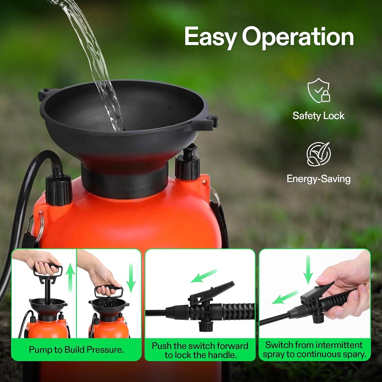 VIVOSUN 1.35-Gallon Pressure Sprayer - Adjustable Shoulder Strap for Easy Plant Watering & Cleaning