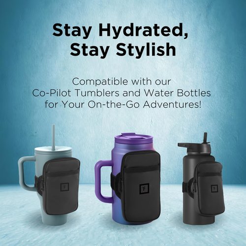 IRON °FLASK Water Bottle and Tumbler Wallet for On-the-Go Storage - Water Resistant, Adjustable, Organized Compartments, Stylish - Perfect for Active Lifestyles - 4 x 6.9 inches