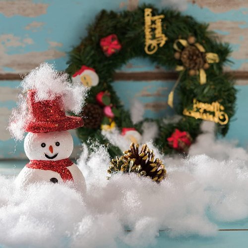 CFOFT Fake Snow - Soft Cotton Snow Fluff for Christmas Village & Nativity Decorations | 17.6 OZ
