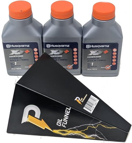 Husqvarna 2-Cycle Oil | 3-Pack of 2.6oz Synthetic Blend Bottles for Optimal Engine Performance