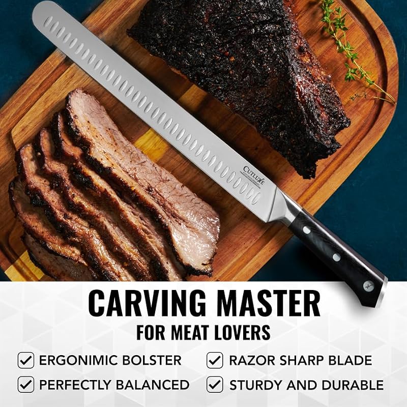 Brisket Knife - 12-Inch Carving & Slicing Knife for Meat & BBQ - Cutluxe
