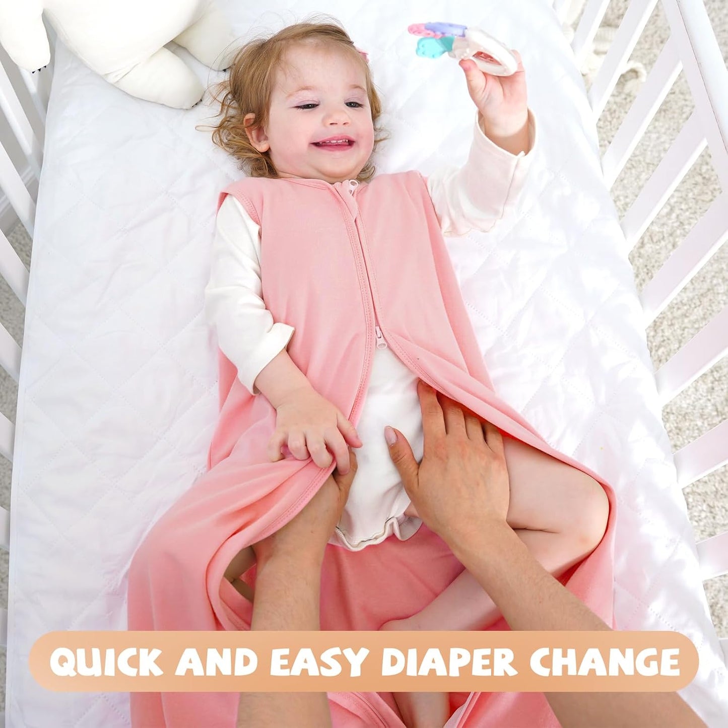 Yoofoss Baby Sleep Sack - 100% Organic Cotton Wearable Blanket | 2-Way Zipper, Lightweight, 6-12 Months