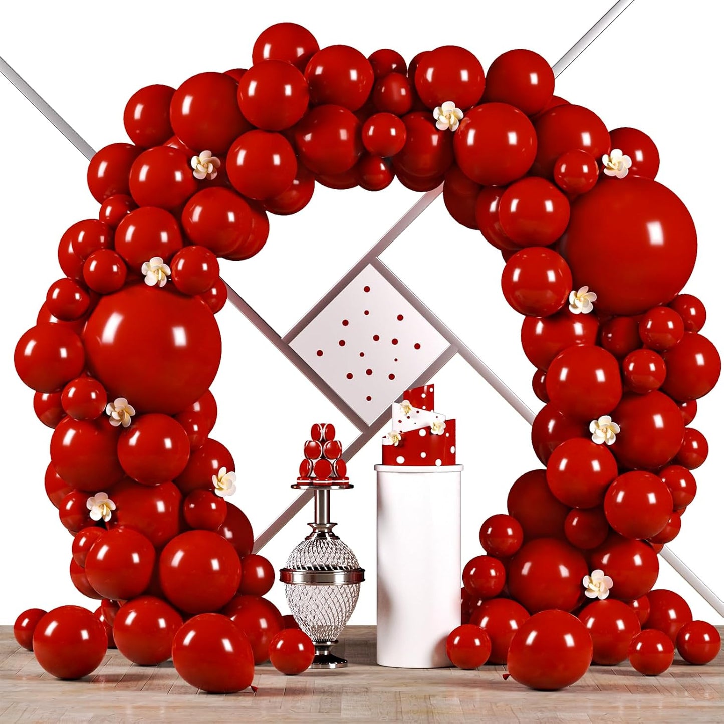Voircoloria Ruby Balloon Garland Arch Kit - 90 Pack in 18/12/10/5 Inch Sizes for Weddings, Birthdays & Anniversaries
