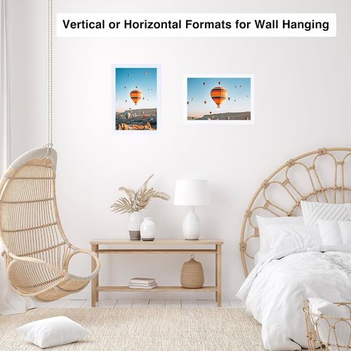 JCJMY Picture Frame 5.5x8.5 - White Wall Hanging & Tabletop Display | Shatter Resistant Plexiglass