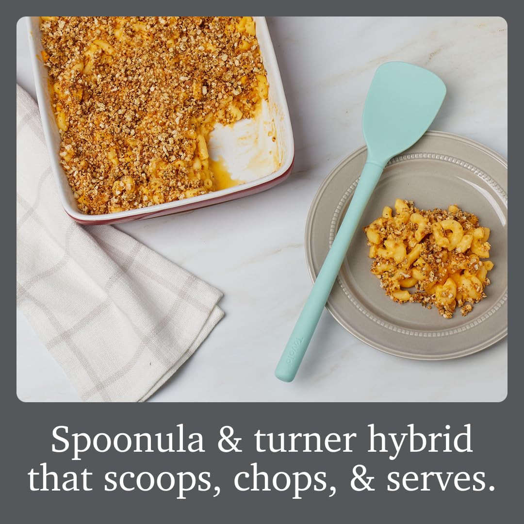 Tovolo Flex Core Scoopula Silicone Multifunction Spoon Spatula Combo Aqua Seafoam Green, BPA Free Spatula Spoon Silicone Heat Resistant Scoopula, Scoop and Serve Spatula Combo Kitchen Utensils