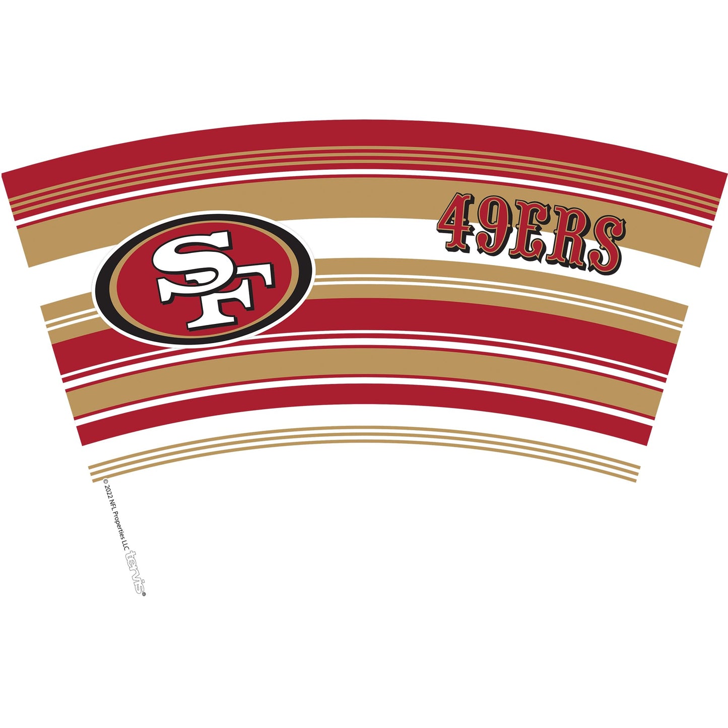 Tervis NFL San Francisco 49ers - Hype Stripes Made in USA Double Walled Insulated Tumbler Travel Cup Keeps Drinks Cold & Hot, 24oz, Classic