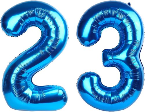Big 23 Balloons - 40 Inch Dark Blue Number Balloons for Birthday, Party, Wedding & Graduation Celebrations