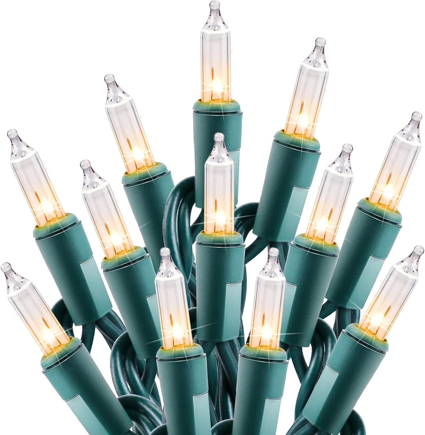 Minetom Clear Christmas String Lights - 100 Count | 20 Feet Indoor Mini Lights for Festive Decor