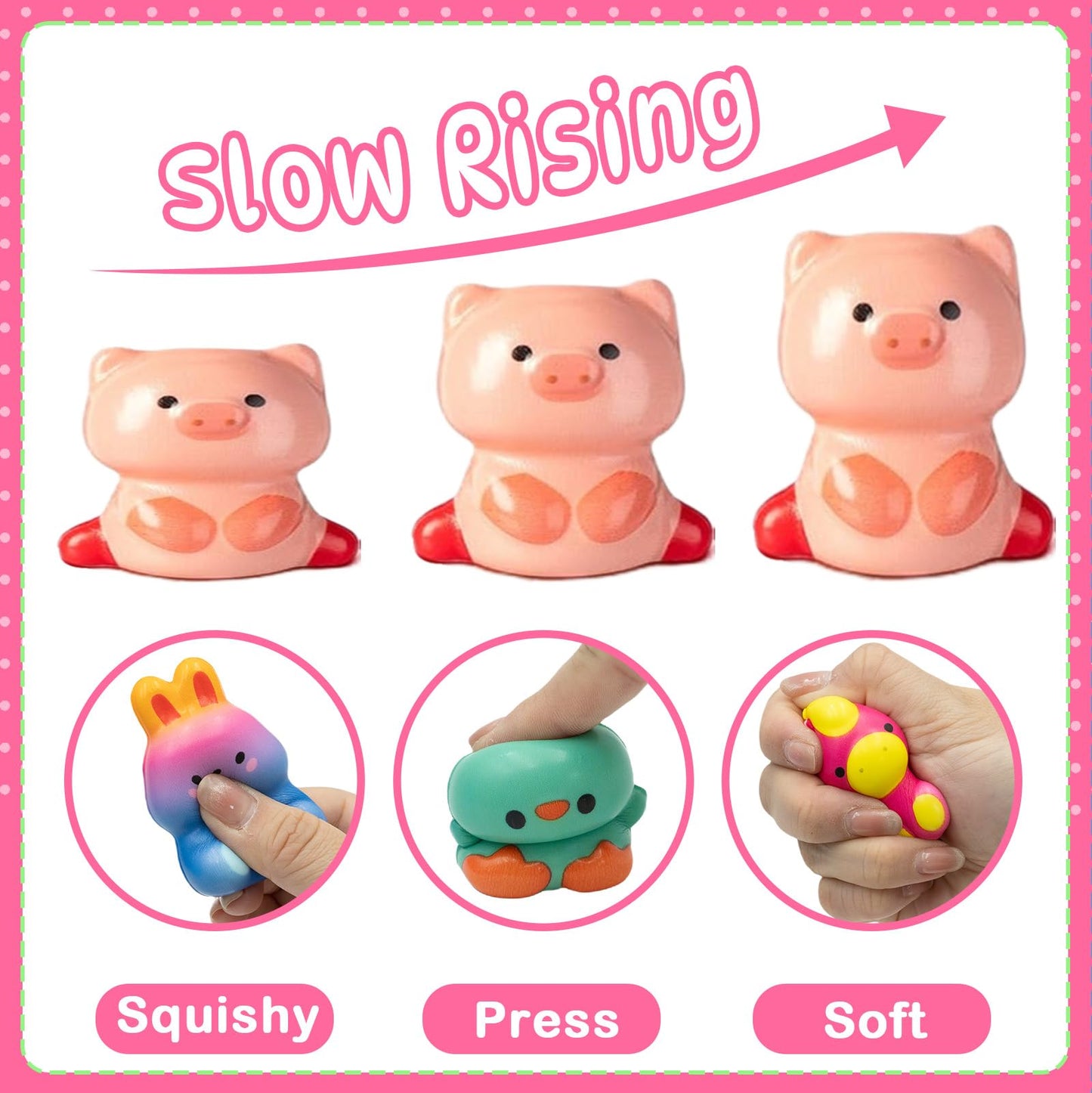 ZICZLI 24 Pack Easter Eggs Filled Slow Squishy Toys, Animal Squishy Toys Egg Fillers for Kids Toddler Boys Girls Easter Egg Hunt Classroom Prize Supplies Basket Stuffers Easter Party Favors