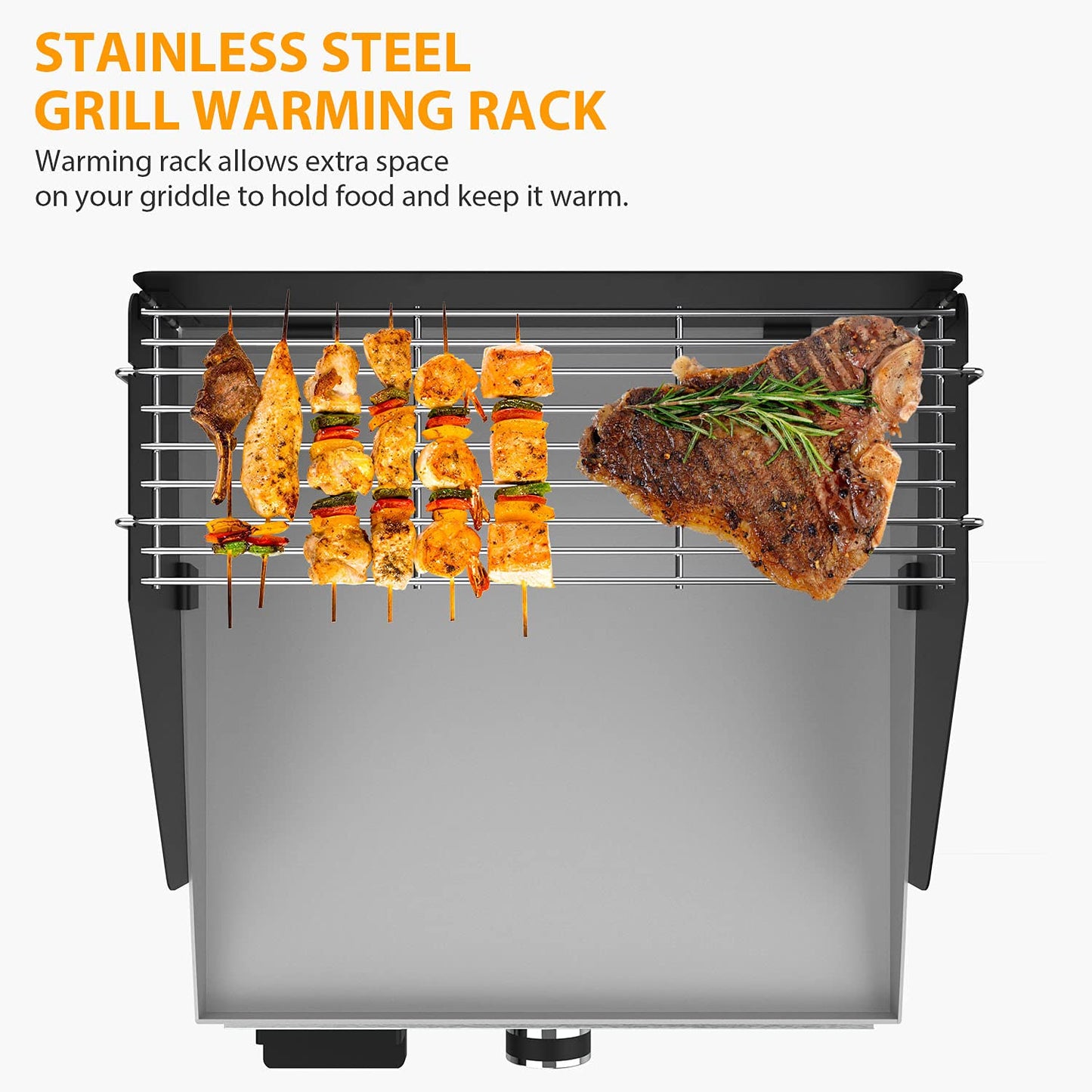 17 Inch Griddle Wind Guard/Wind Screen and Grill Warming Rack for Blackstone 17 Inch Griddle, BBQ Accessories Kit for Blackstone