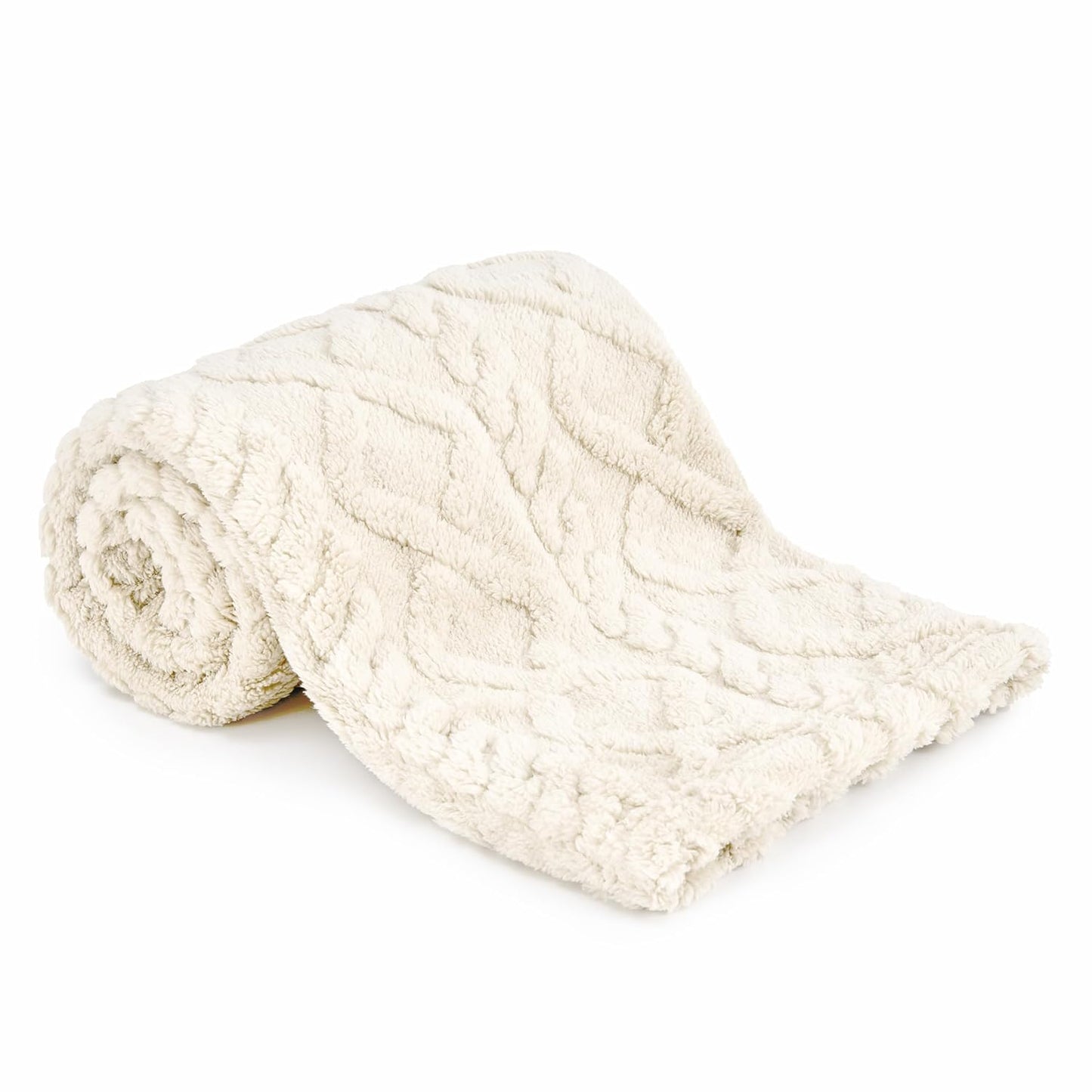 Sherpa Fleece Baby Blanket - Ultra Soft & Fluffy Premium Receiving Blanket for Infants | 30”x40” Cream