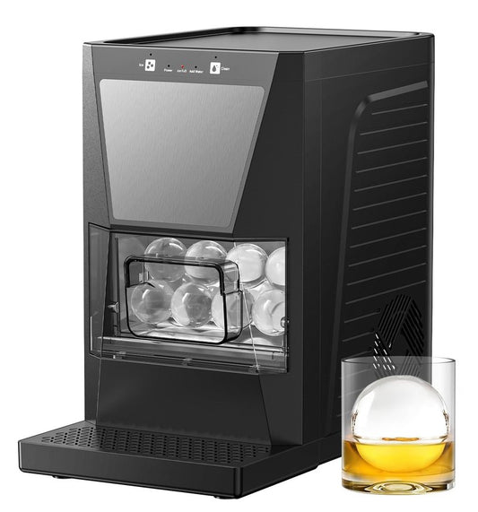 DOQAUS Clear Ice Cube Maker, 2.2-Inch Ice Ball Maker Machine with Water Recycling & Self-Cleaning, Automatic Sphere Ice Maker for Premium Whiskey & Home Bar Cocktails