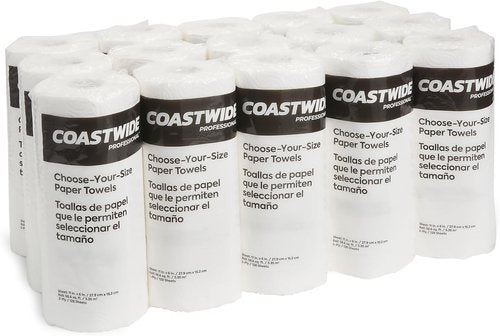 Choose-Your-Size Paper Towels - 2-Ply, White, 128 Sheets/Roll | 15 Rolls/Carton