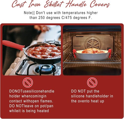 Joyhalo Silicone Pot Handle Cover - Heat Resistant 6 Pack | Cast Iron Skillet Grip in Wine Color