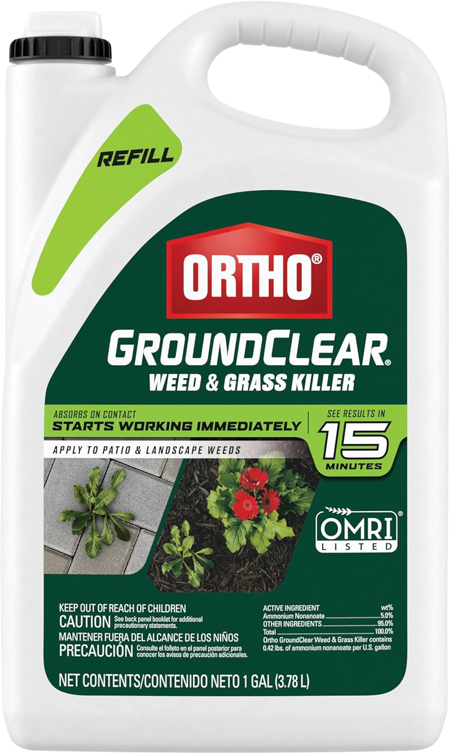 Ortho GroundClear Weed & Grass Killer Refill - Effectively Eliminates Dandelions, Crabgrass & More | 1 Gallon