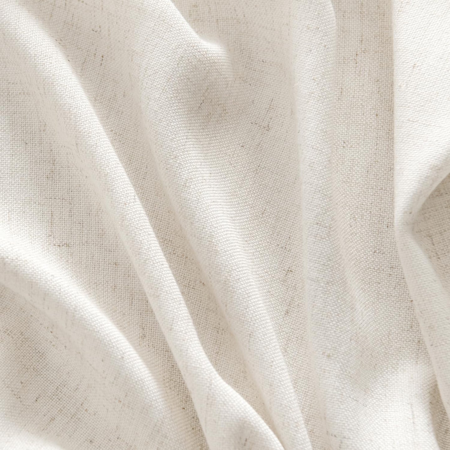 MIULEE Privacy Linen Curtains - Light Filtering Semi-Sheer Drapes for Bedroom & Living Room | 52 x 84 Inches, Natural White