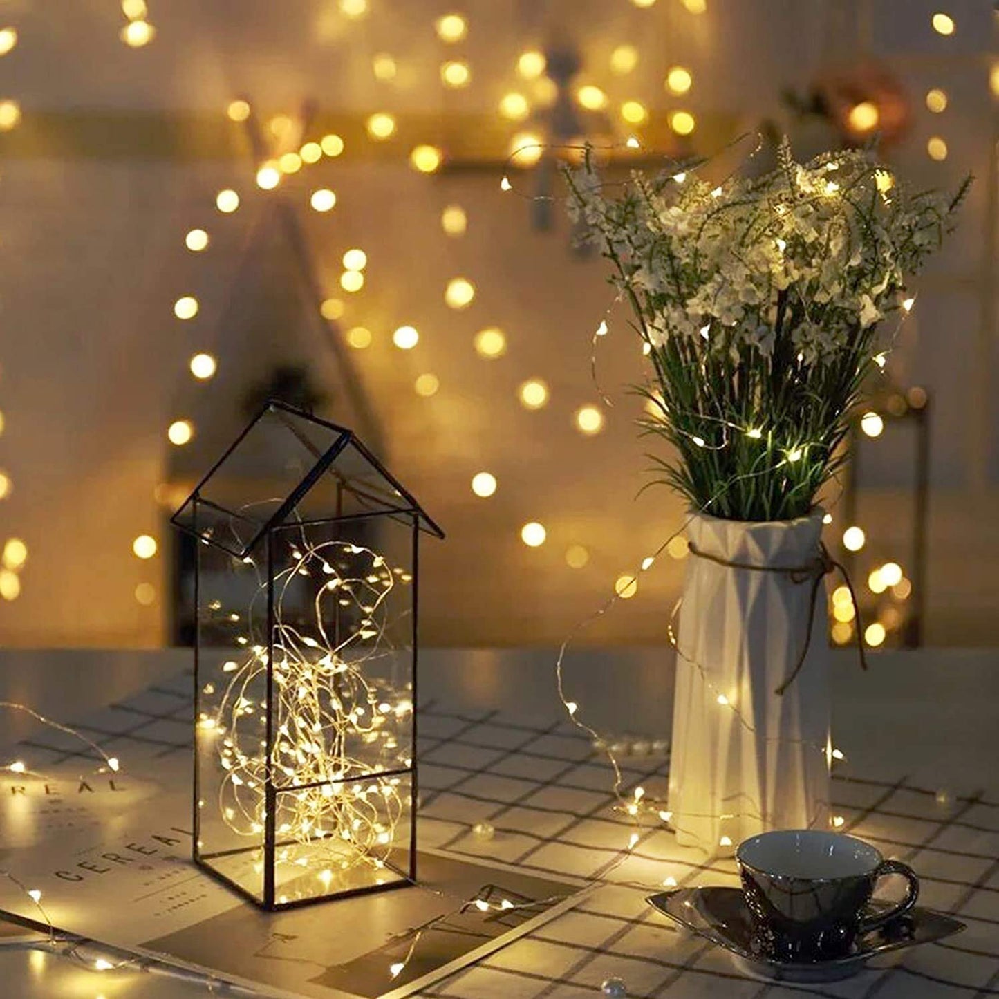 ZNYCYE 10 Pack Fairy Lights with Timer,10 ft 30 LED String Lights 8 Modes Fairy Lights Battery Operated Waterproof for DIY Wedding Party Bedroom Mason Jars Christmas Decorations (Warm White)