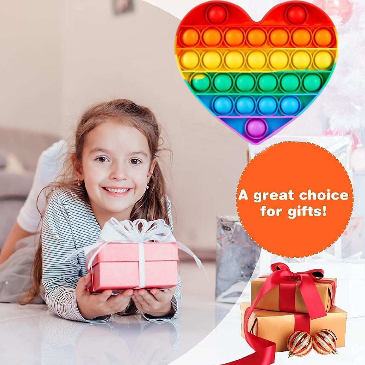 Joyisle 24pcs 5in Random Pop Bubble Fidget Sensory Toys, Pop Toy Bulk for Party Favor, Classroom Student Prizes Easter Basket Goodie Bag Stuffers Christmas Valentine Gift for Kid