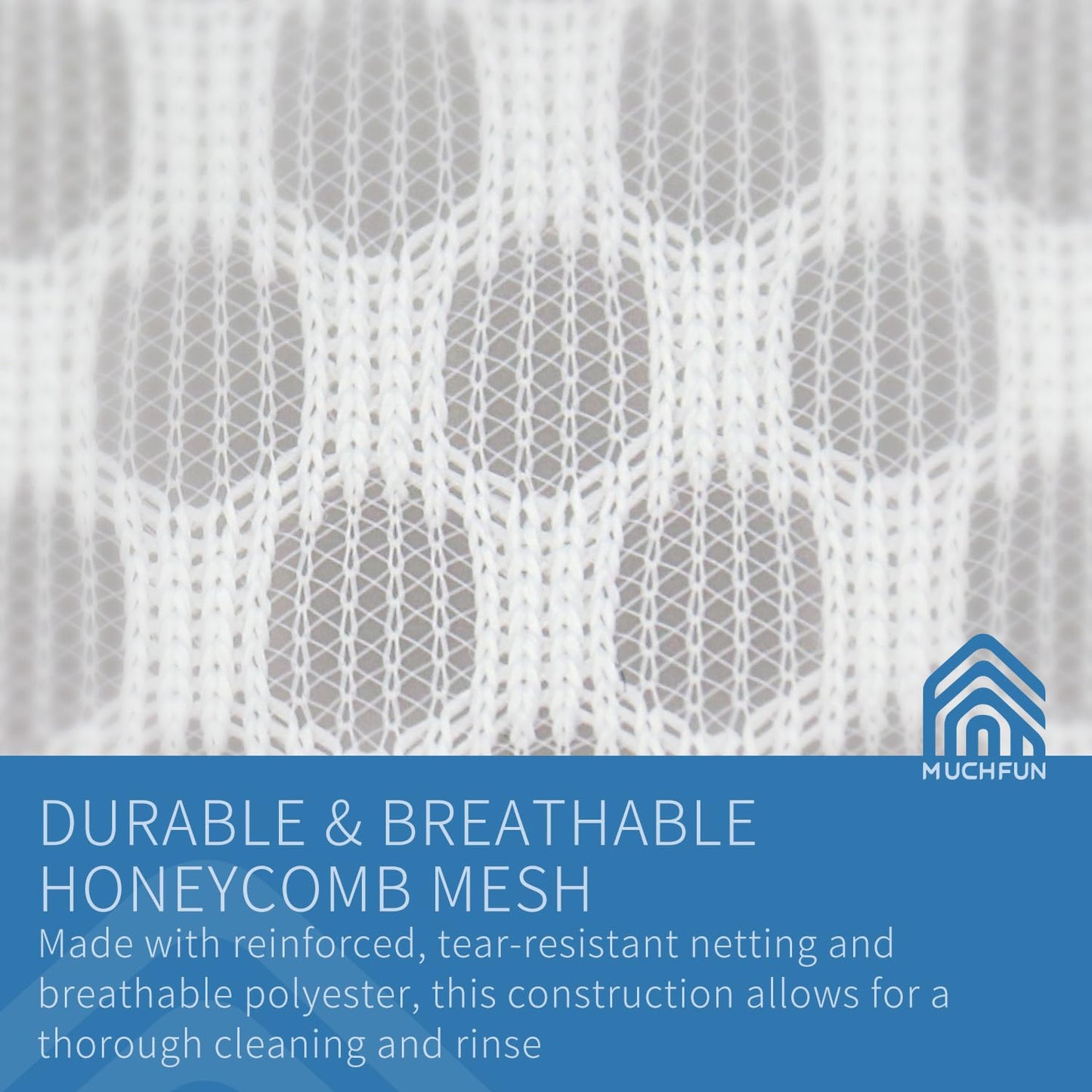 Muchfun 5Pcs Durable Honeycomb Mesh Laundry Bags for Delicates (2Large, 3Medium)