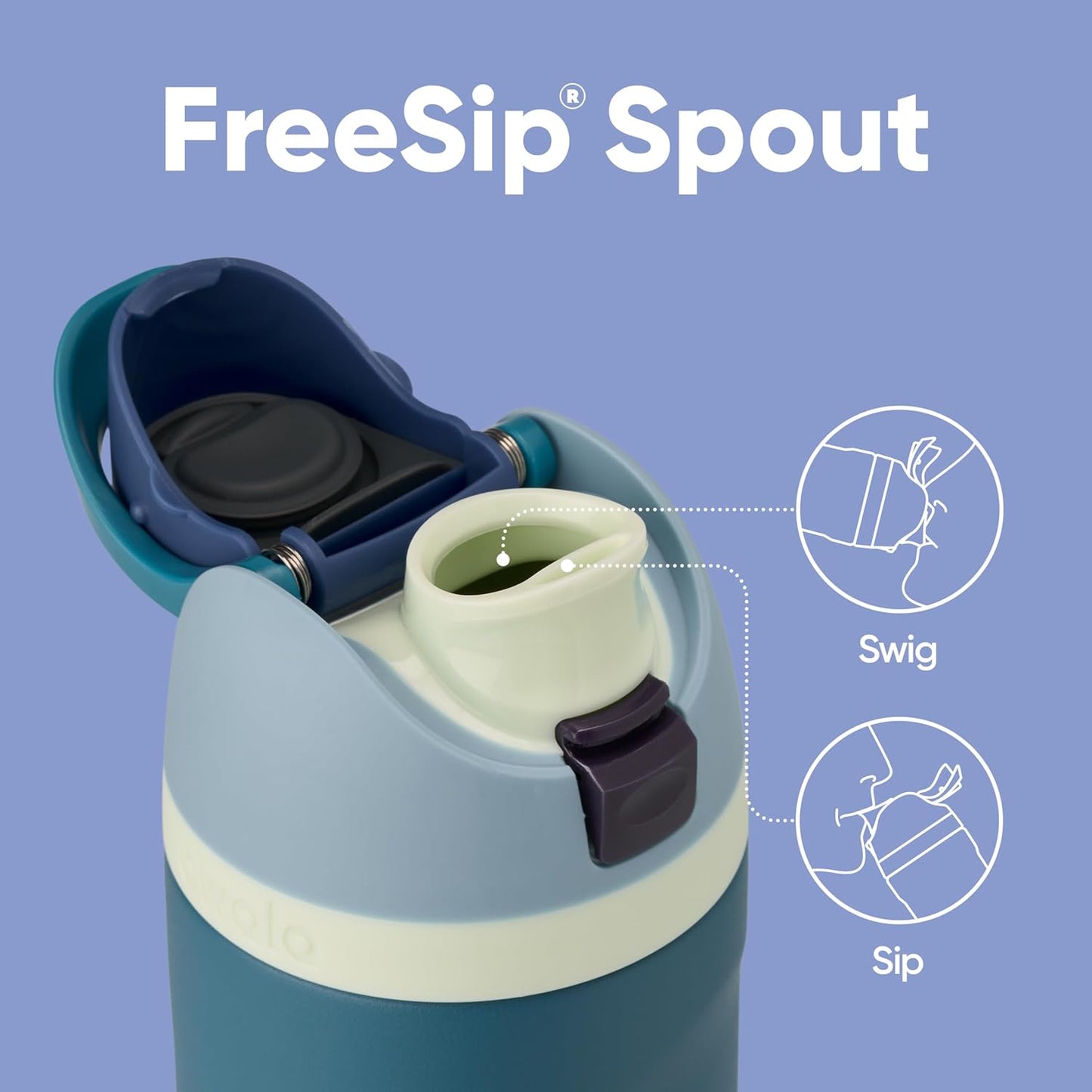 Owala FreeSip Insulated Stainless Steel Water Bottle - BPA-Free, 24 Oz, Denim | Perfect for Travel