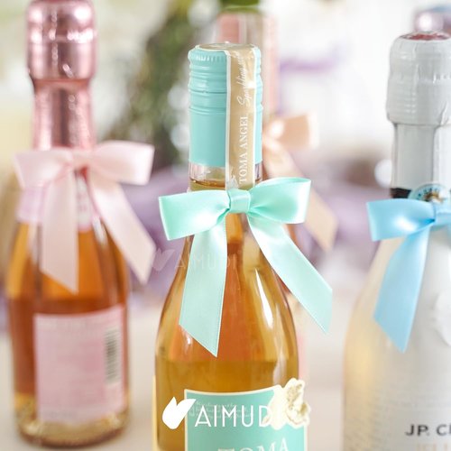 AIMUDI Satin Twist Tie Bows - 2.5" Pastel Gift Wrapping Bows | 60 Pack for Crafts & Celebrations