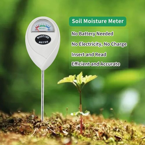 Censinda Soil Moisture Meter - Accurate Hygrometer for Indoor & Outdoor Plant Care | No Battery Needed, White