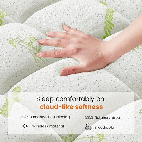 DUMOS Ultra Soft Queen Size Mattress Topper - Breathable Bamboo Viscose Pillow Top for Back Pain Relief