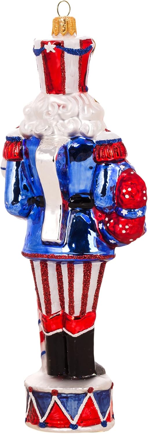 Miss Christmas 2025 Collection Fancy Nutcracker Soldier 7-Inch Blown Glass Christmas Tree Ornament (Festive Nutcracker)