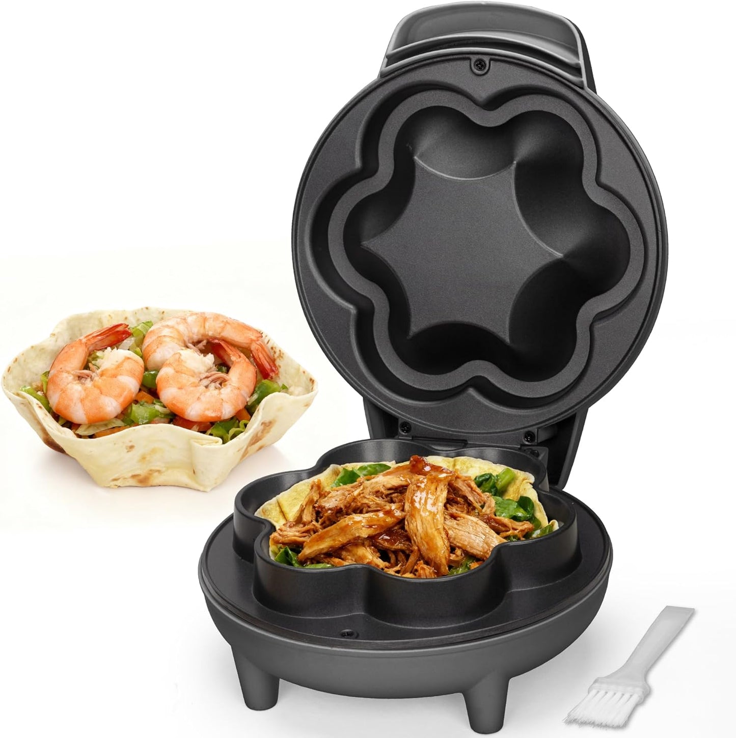 SurgarWhisk Tortilla Bowl Maker - Taco Shell Mold for Perfect Baked Taco Bowls | 7-Inch Graphite