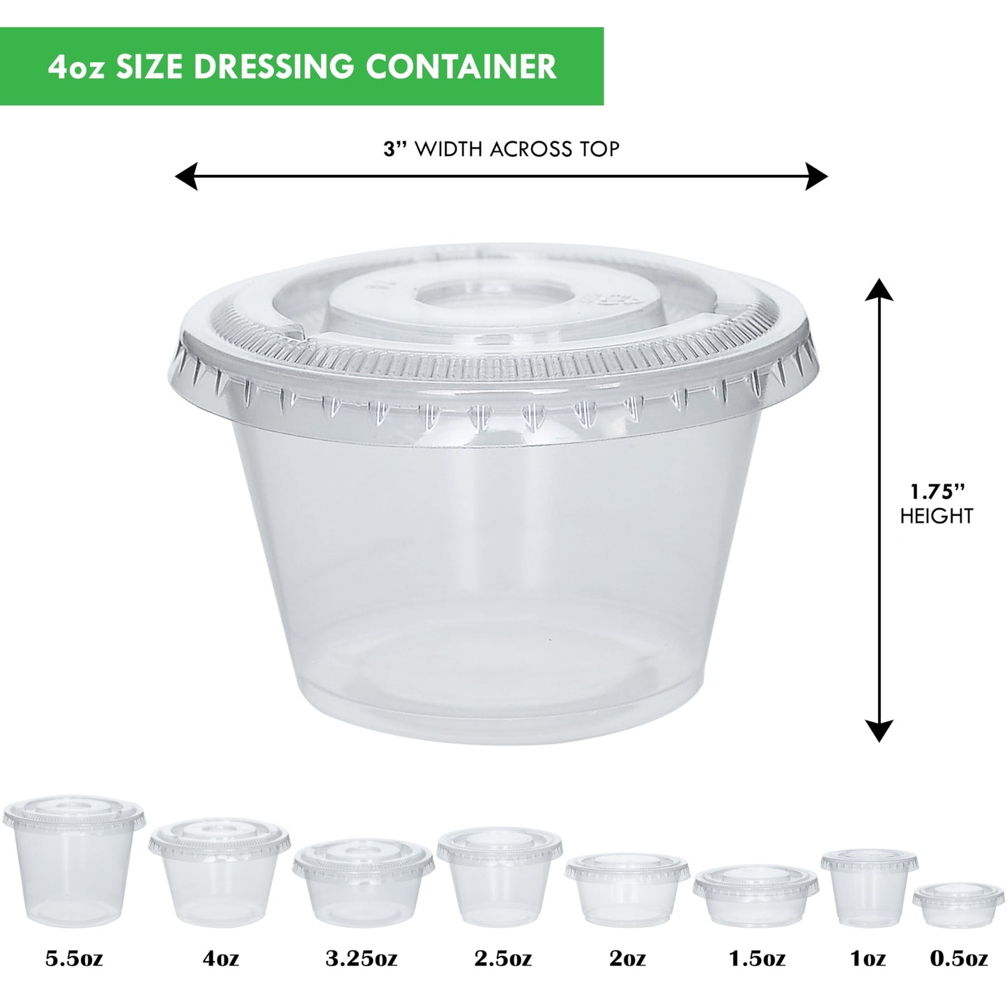 Galashield Small Plastic Containers with Lids, 4 oz, 100 Sets