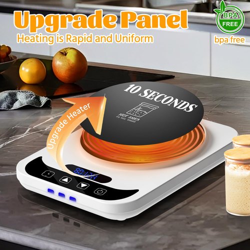 Bread Starter Warmer - Sourdough Starter Warmer Electric with Precise 1°F Thermostat Control (70-100°F) - Sour Dough Heating Mat Pad - 12H Timer - Memory Function - Sourdough Warming Mat