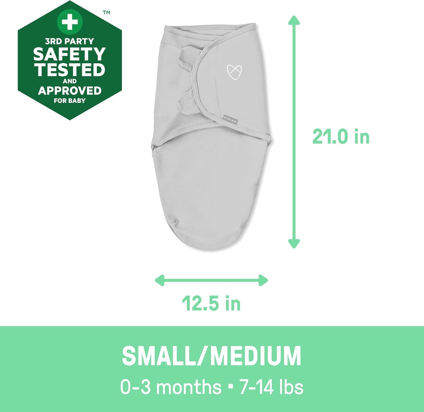 SwaddleMe by Ingenuity Baby Swaddle Blanket - 100% Cotton, 0-3 Months, Improves Sleep & Calms Reflex | 2-Pack, Tropical Dino