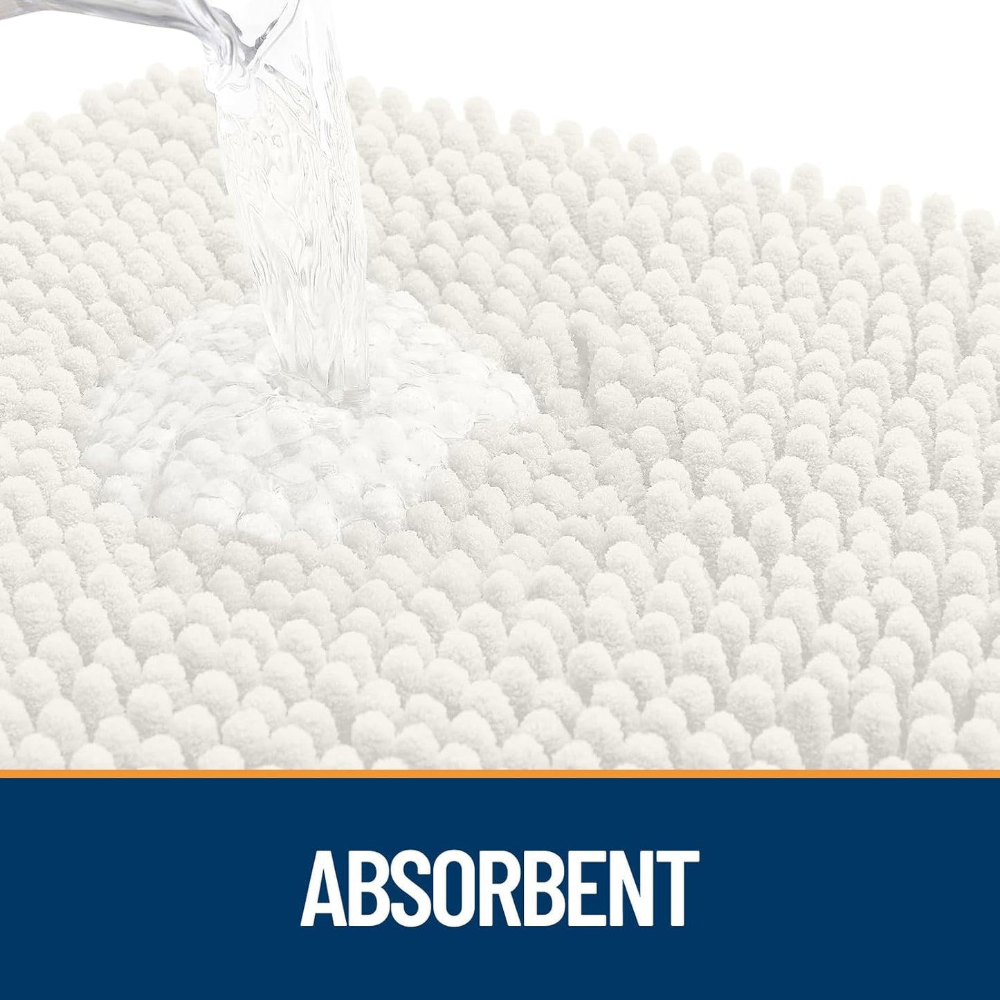 OLANLY Dog Door Mat - Absorbent Non-Slip Chenille Mat for Muddy Paws | 40x32 Ivory Quick-Dry Doormat