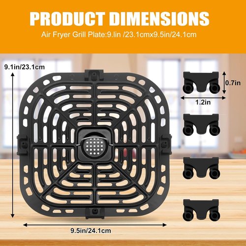 Instant Pot Vortex Air Fryer Replacement Tray - Original Grill Pan & Crisper Plate | Dishwasher Safe, 6 QT