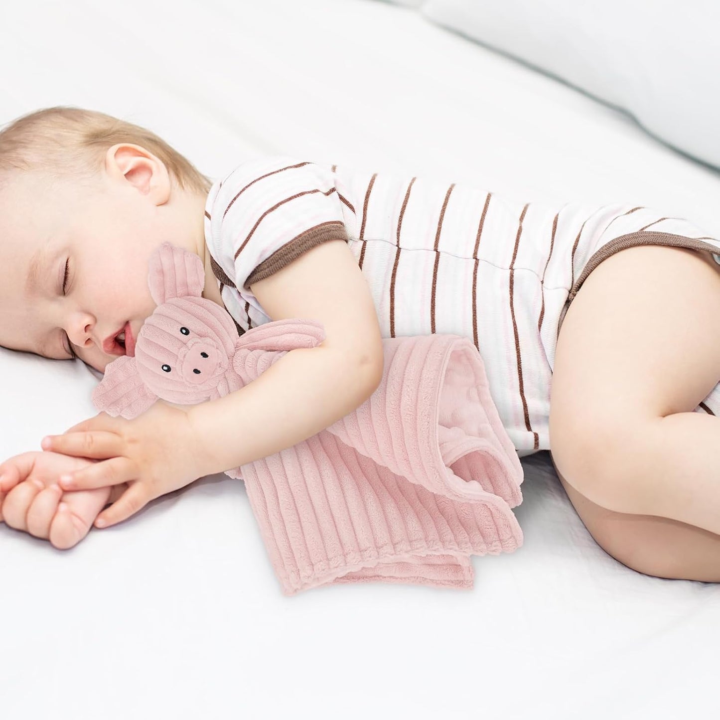 Skiennix Baby Security Blanket - Soft Pig Lovey Snuggle Toy for Newborns | Pink 15 Inch