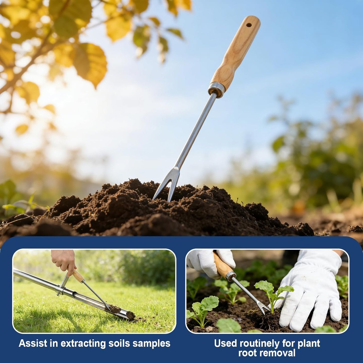 Regine Switzerland 36-Inch Soil Sampler Probe - Heavy-Duty Stainless Steel Core Tool for Lawn & Garden Testing