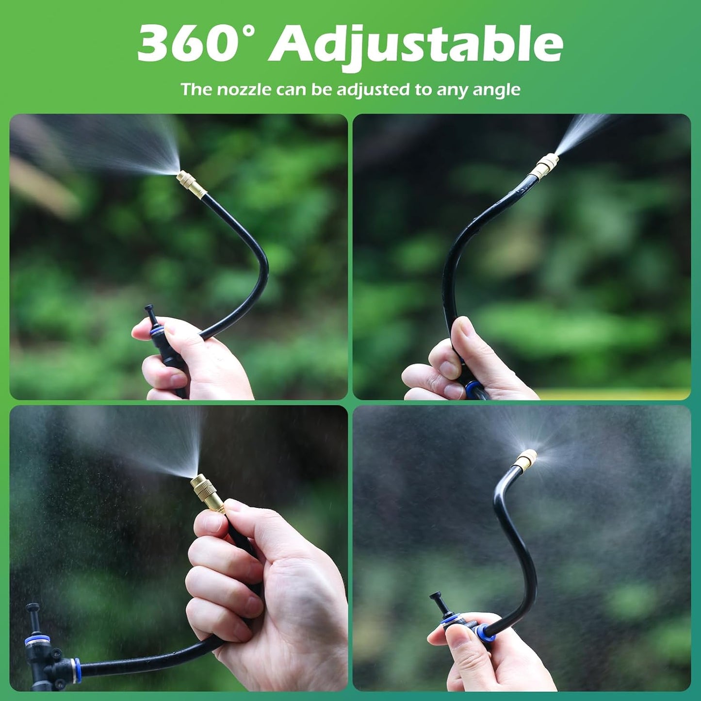 Skiennix Drip Irrigation System - 66 FT with 20 Adjustable Nozzles for Efficient Garden Watering