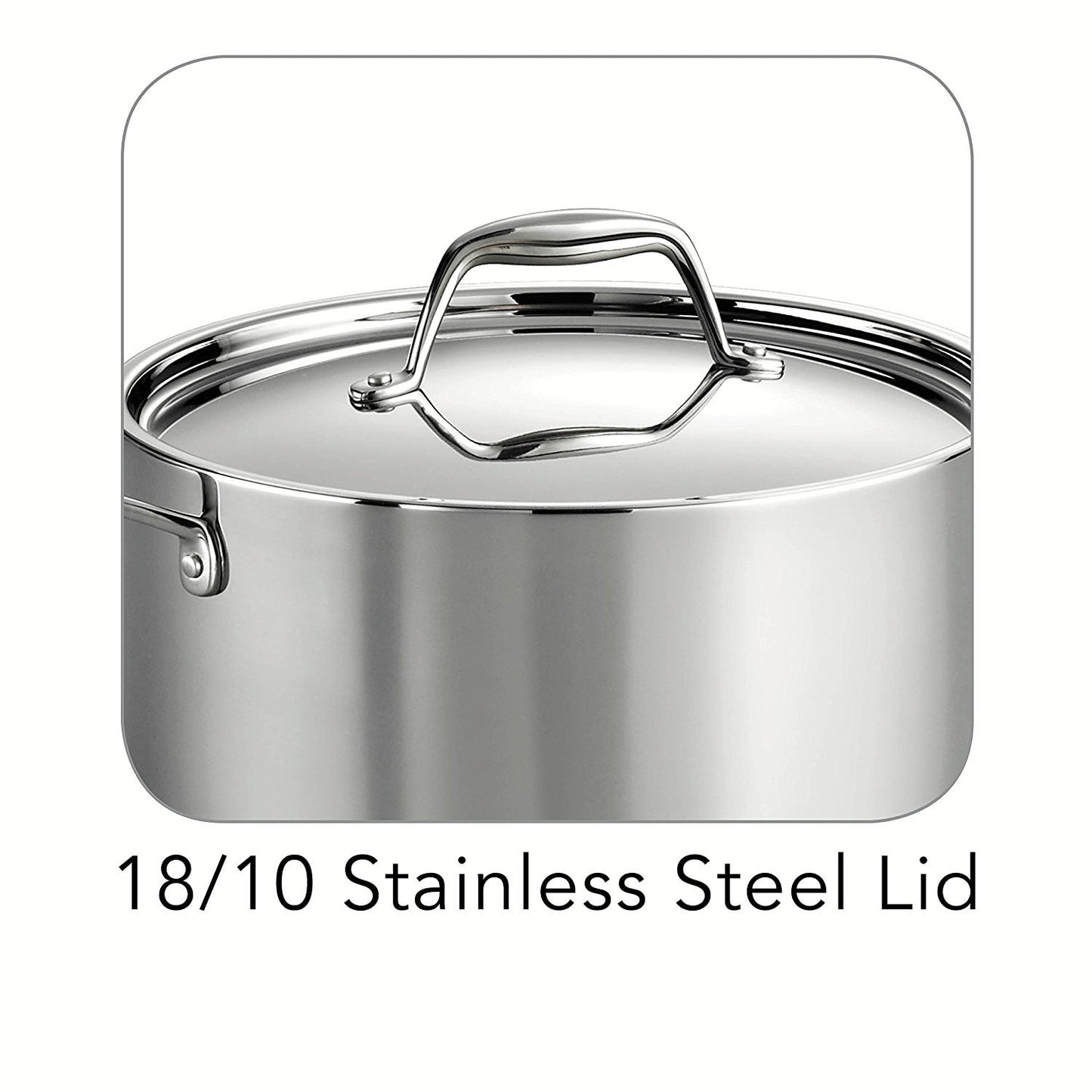 Tramontina Signature Tri-Ply Clad Stainless Steel 6-Quart Sauce Pot with Lid, Induction-Ready Pot, Dishwasher-Safe, NSF-Certified, Made in Brazil